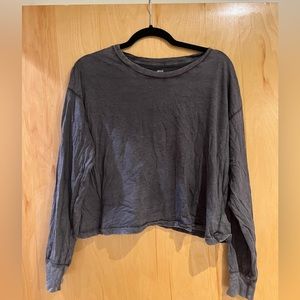 Aerie cropped grey long sleeve